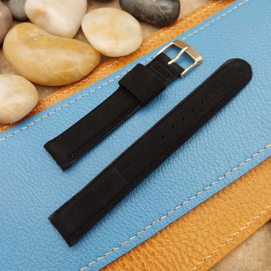5/8 JB Champion Black Padded Suede Single-Keeper Unused 1960s Vintage Watch Band