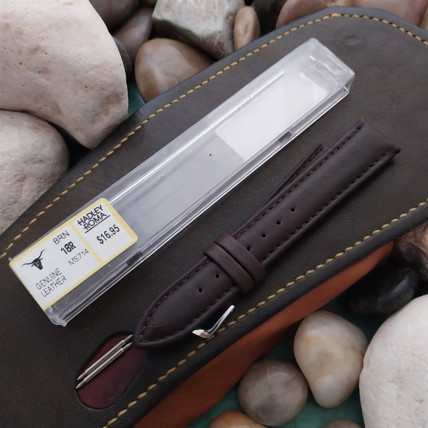 18mm Hadley Roma Brown Leather Unused Watch Band