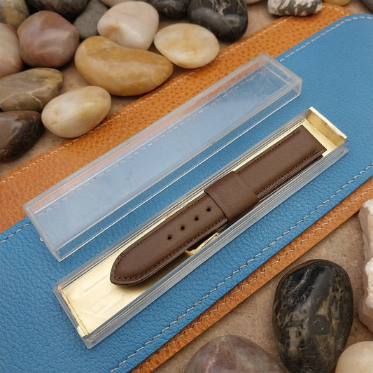 5/8" Mormac Short Brown Calf Leather Strap Unused 1960s Vintage Watch Band