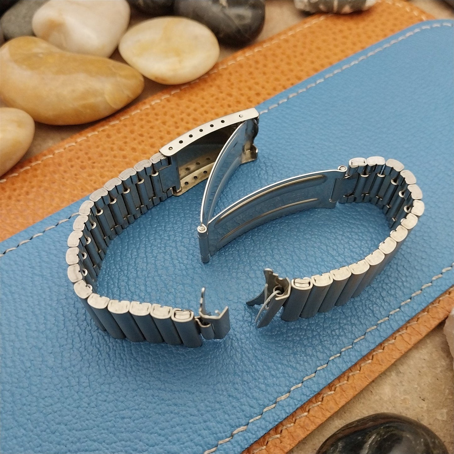 17mm Bulova Stainless Steel Flat-End Unused nos 1960s-1970s Vintage Watch Band