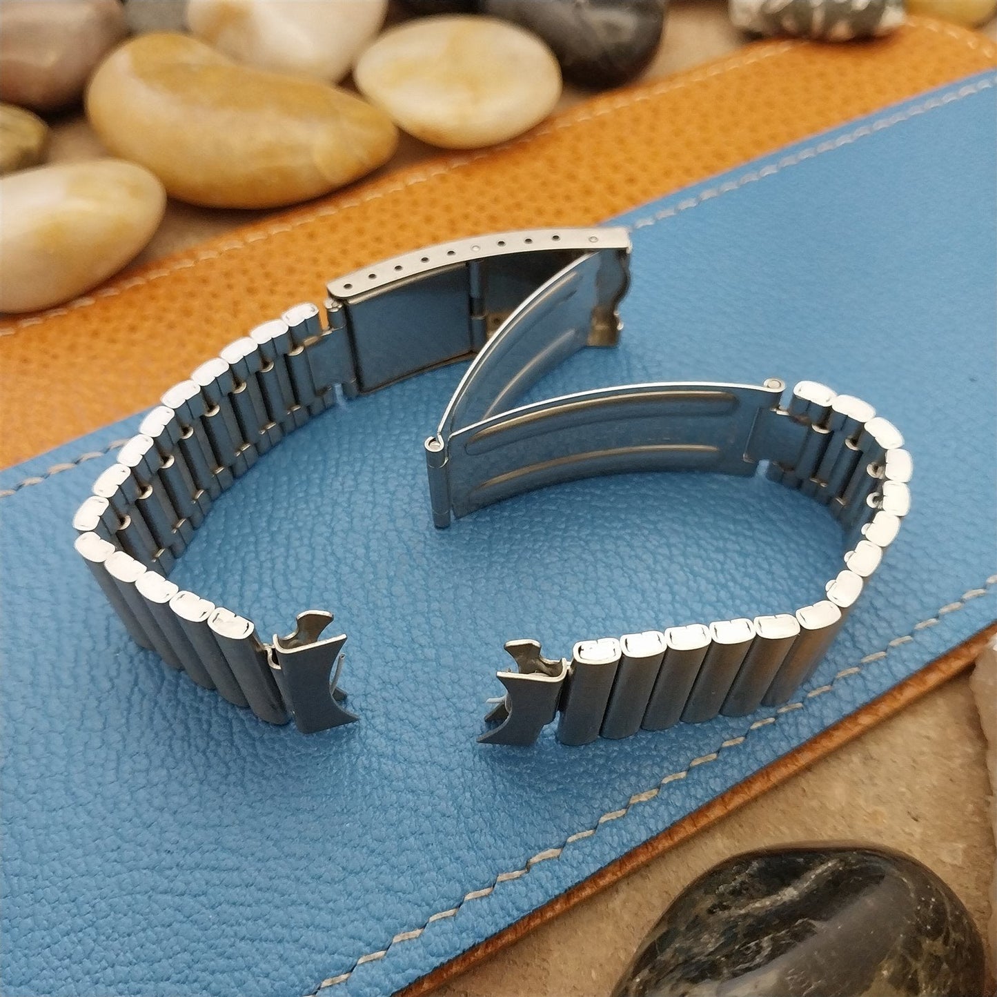 17.2mm Bulova Stainless Steel Curve-End Unused 1960s-1970s Vintage Watch Band