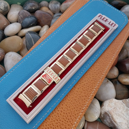 Hamilton Seabeach Flex-Let Gold-Filled & Lizard Unused 1950s Vintage Watch Band