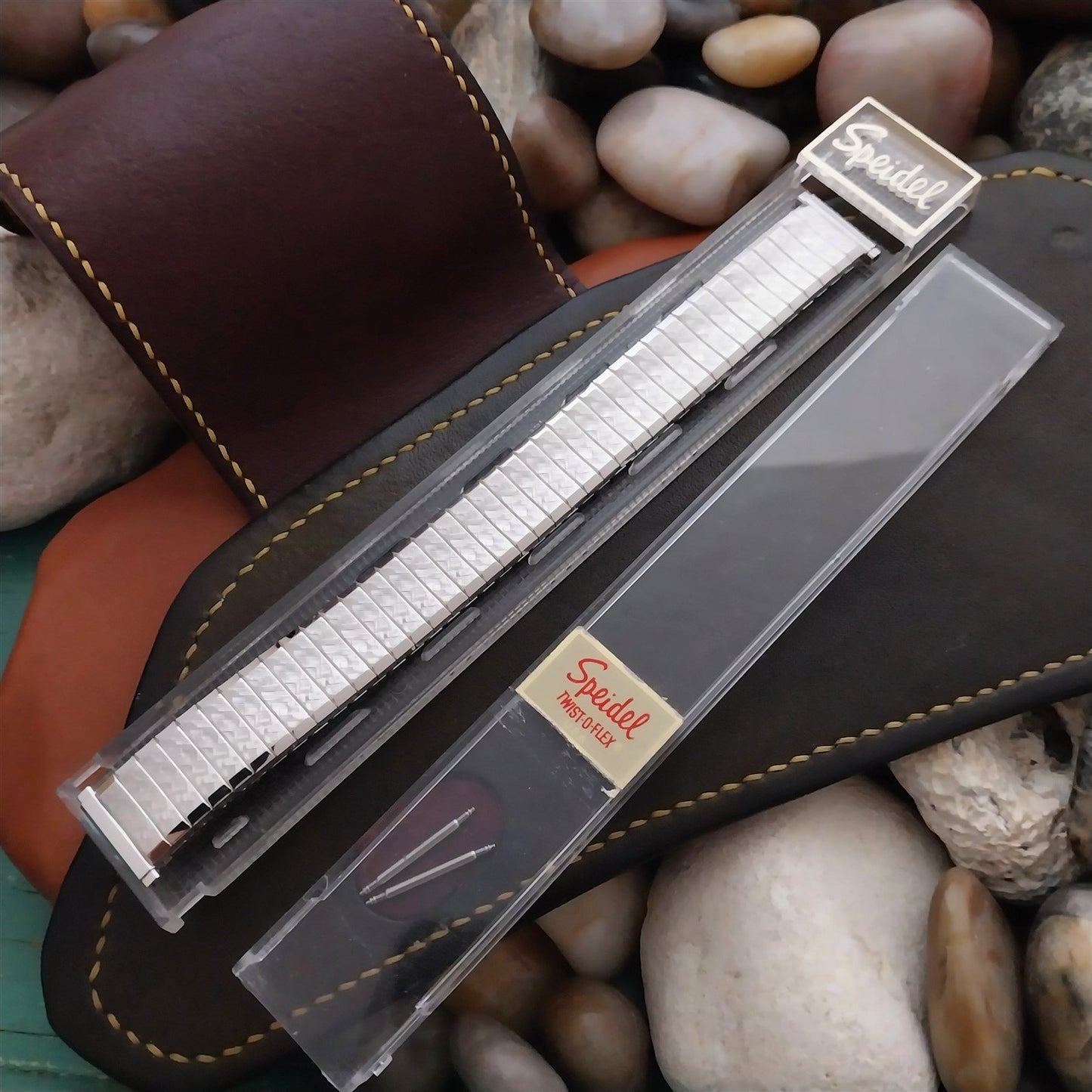 18mm 19mm 1970s White Gold rgp Long Speidel Fairway Unused Vintage Watch Band