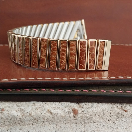 5/8" JB Champion 12k Gold-Filled & Lizard Unused mcm 1950s Vintage Watch Band
