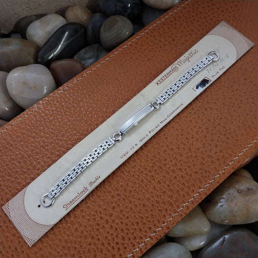 Ladies 12k White Gold Filled Kestenmade Majestic Unused 1940s Vintage Watch Band