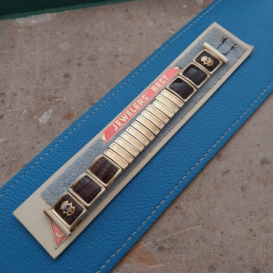Odd Fellows FLT Gold-Fill & Lizard JB Champion Unused 1950s Vintage Watch Band