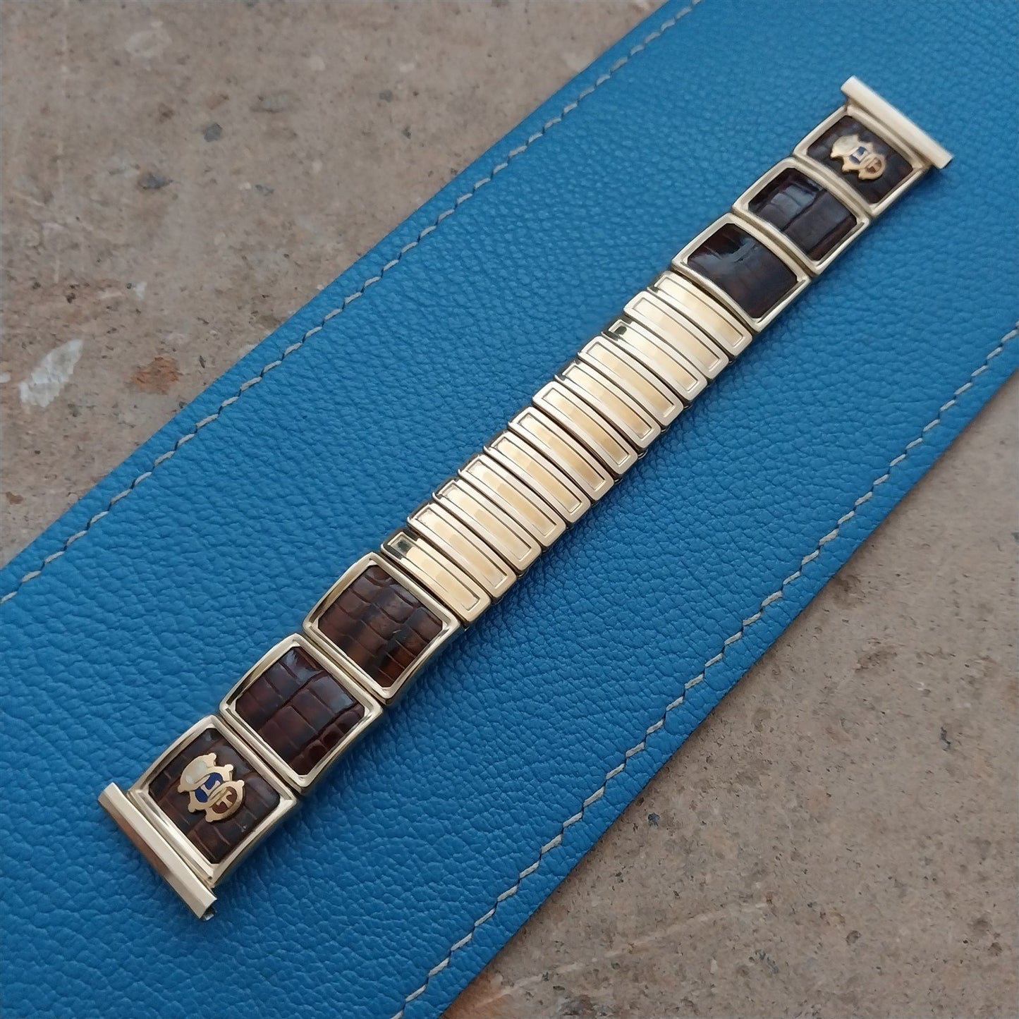 Odd Fellows FLT Gold-Fill & Lizard JB Champion Unused 1950s Vintage Watch Band