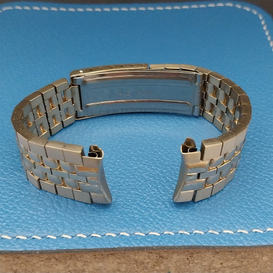 18mm Beads of Rice Curved End Gold-Tone Pony Unused nos Vintage Watch Band