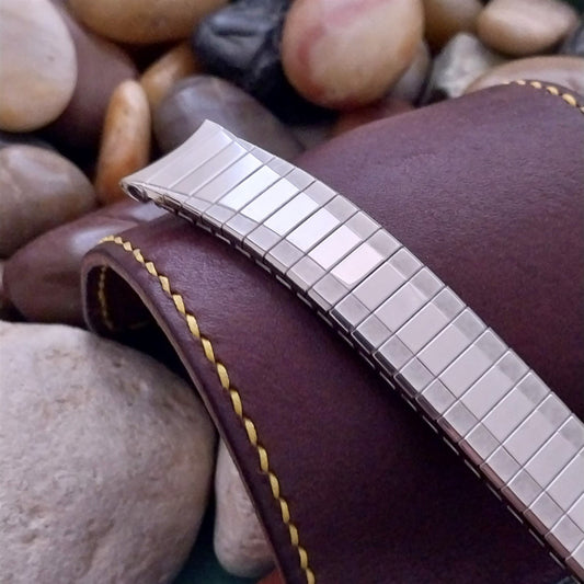 17mm 10k White Gold Filled Speidel USA nos Unused 1962 Vintage Watch Band