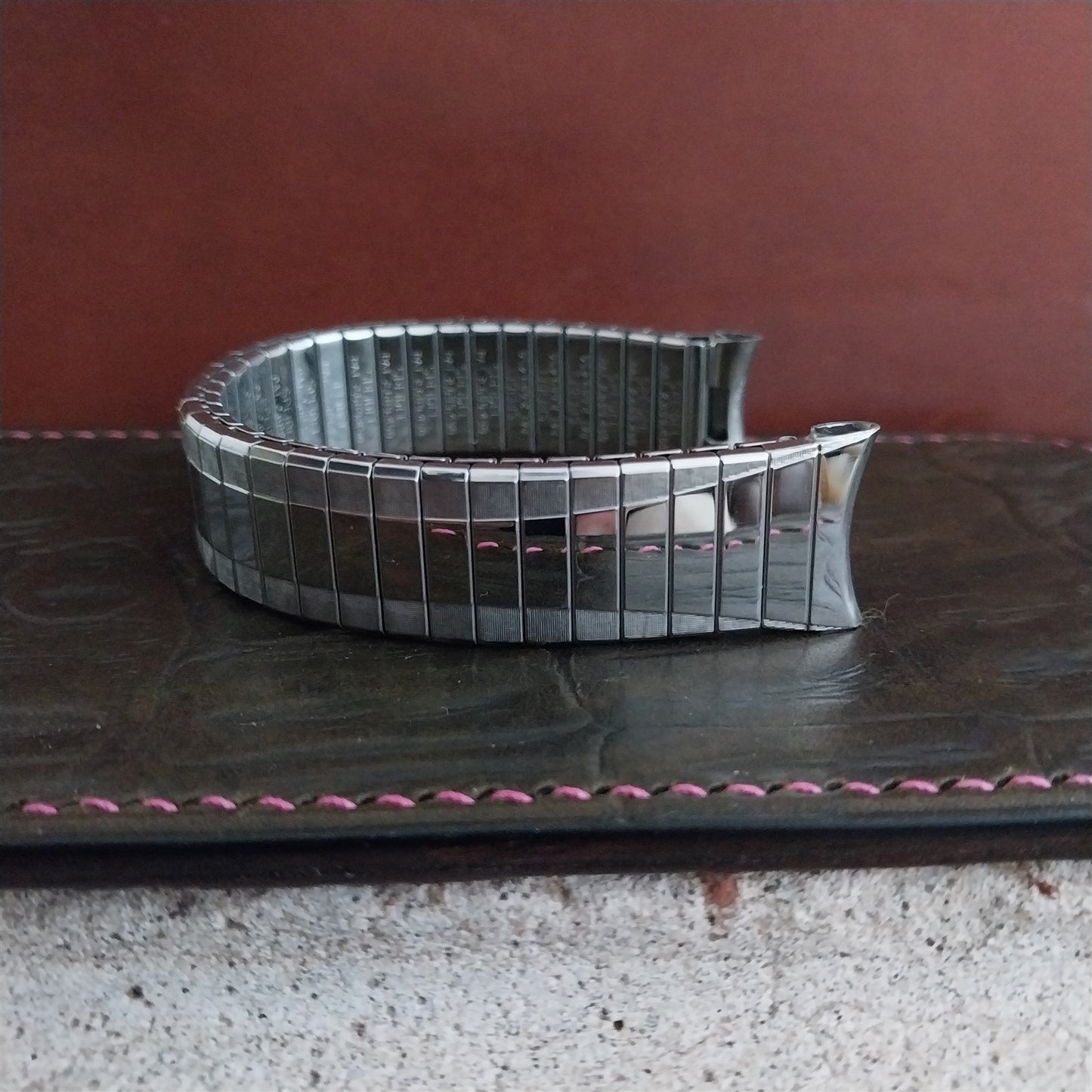 17mm 10k White Gold Filled Speidel USA nos Unused 1962 Vintage Watch Band