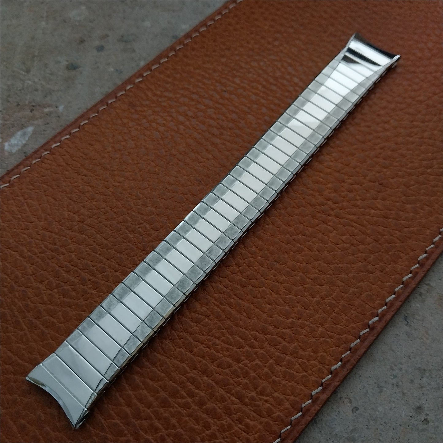 17mm 10k White Gold Filled Speidel USA nos Unused 1962 Vintage Watch Band