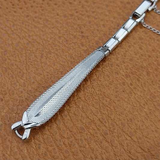 White Gold-Filled Mesh Ladies Speidel Teardrop Unused 1960s Vintage Watch Band