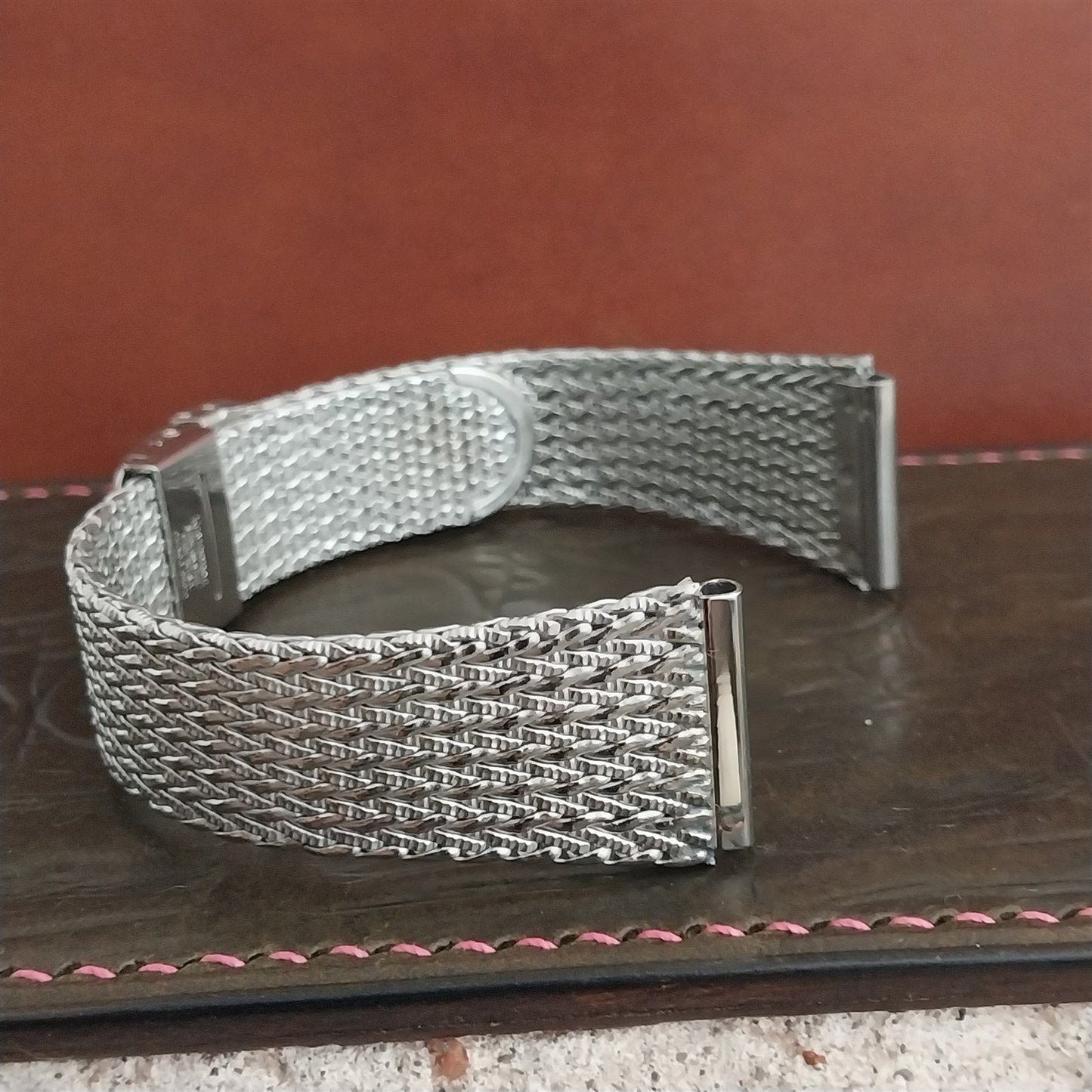 18mm Flared Stainless Steel Mesh Kestenmade Unused 1960s-70s Vintage Watch Band