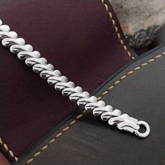 12k White Gold-Fill Ladies Short Expansion JB Champion Unused 1950s Watch Band