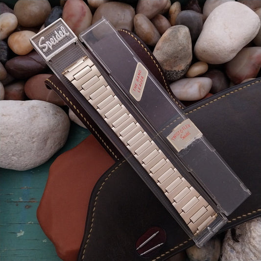 20mm 22mm Speidel Wide Rolled Gold Plate Flared Expansion 80s Unused Watch Band