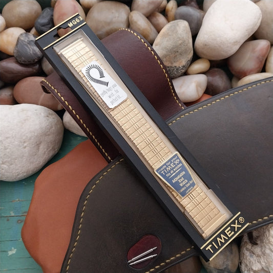 Timex MG63 Yellow Gold-Tone 16mm 18mm 20mm Expansion Unused 1970s Watch Band