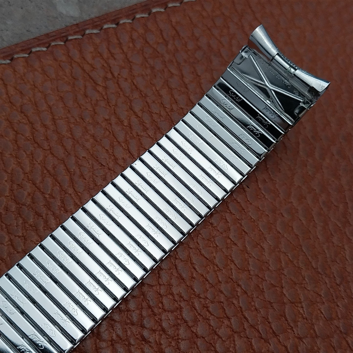 17.2mm White Gold-Filled Speidel Long Thinline NOS Vintage Watch Band