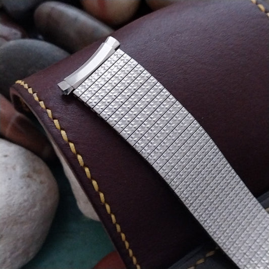 18mm 19mm 20mm Bulova Stainless Steel Stretch Expansion 1970s Unused Watch Band