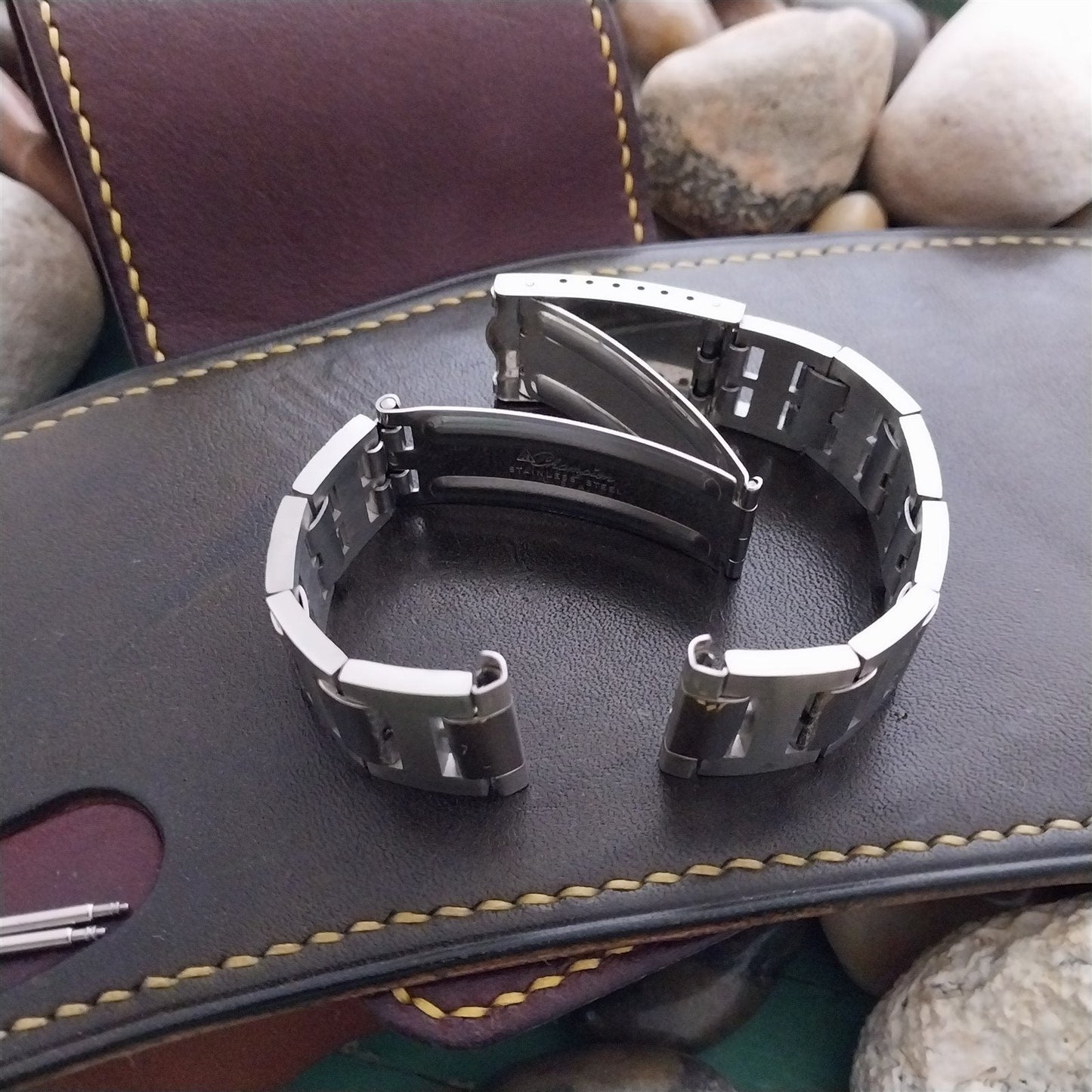 18mm 19mm Stainless Steel Solid-Link JB Champion Unused 1960s Vintage Watch Band