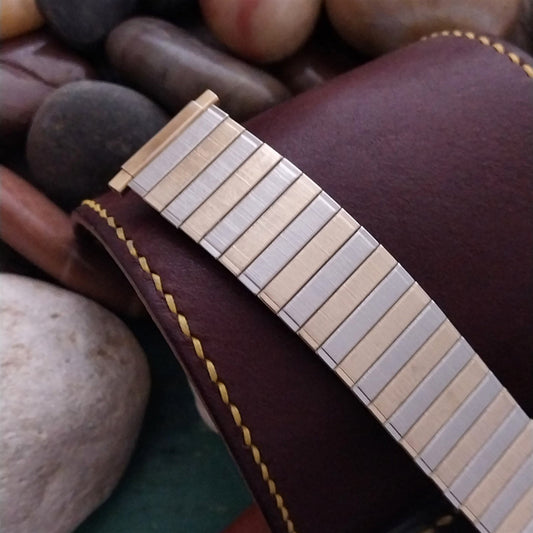 18mm 19mm 20mm Speidel Twistoflex Gold-Tone & Stainless Steel Unused Watch Band