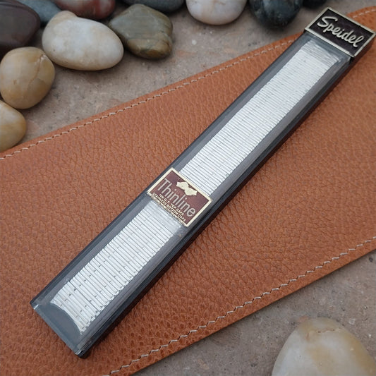 Long 17.2mm 18mm 19mm White Gold-Filled Speidel Thinline Unused 1970s Watch Band