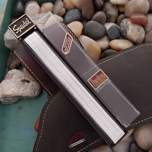17.2mm 10K White Gold-Filled Speidel X-Long Thinline nos Unused 1970s Watch Band