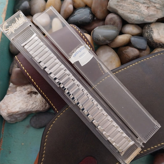 19mm 18mm Speidel Radial Wide Brushed Stainless Steel Unused 1970s Watch Band