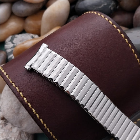 16mm 18mm 19mm Speidel USA Fullback Long Stainless Unused 1970s Watch Band