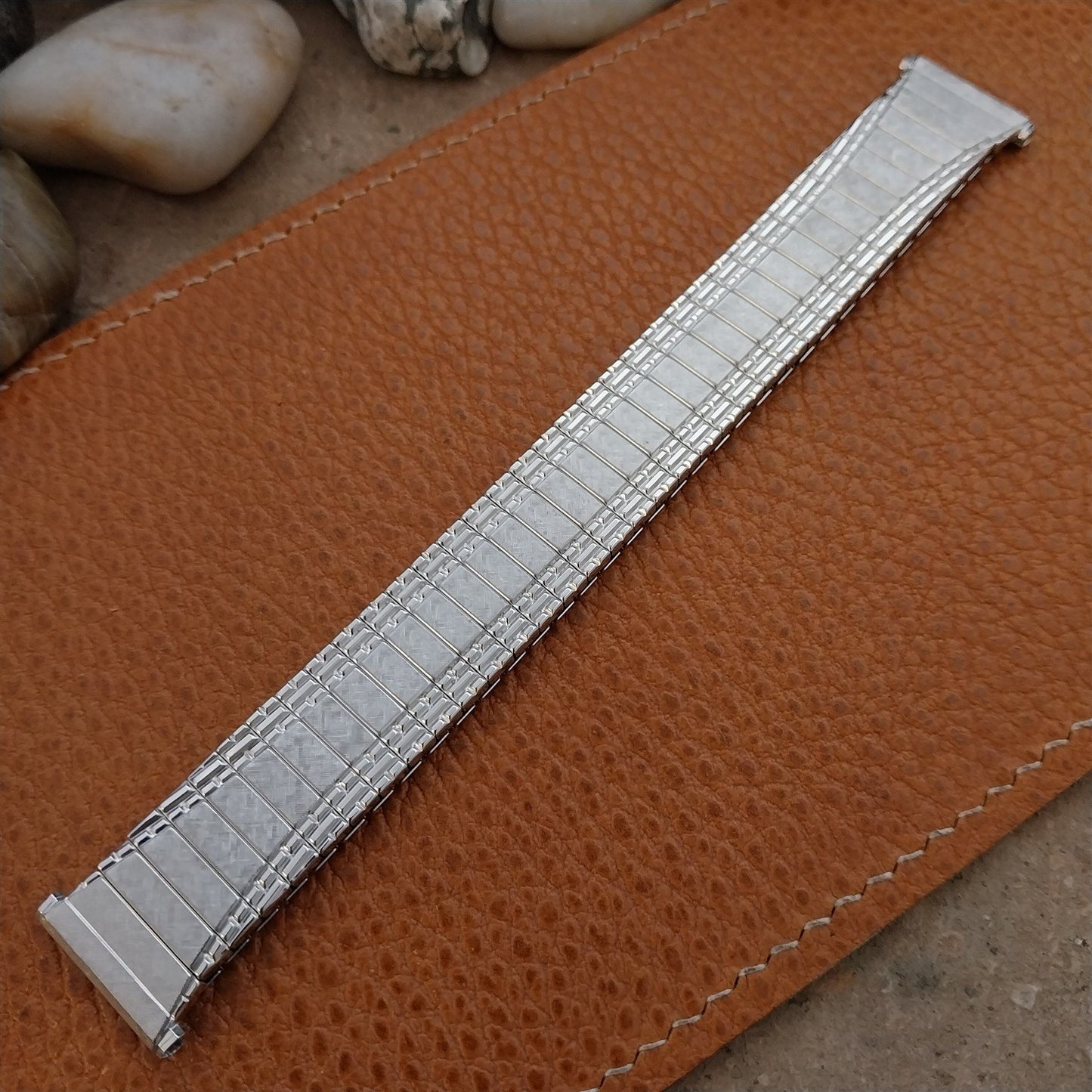 1962 Vintage 17mm 18mm 19mm White Gold Fill Speidel Focus NOS Unused Watch Band