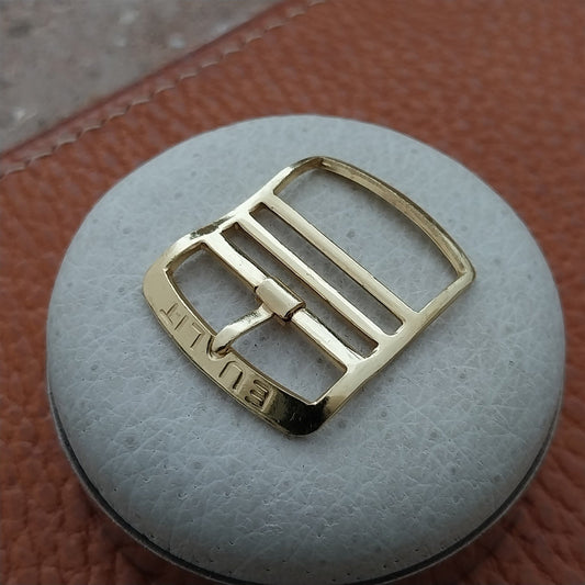 Vintage 18mm Eulit Gold-Tone Buckle for Nylon Perlon Single-Pass Watch Strap