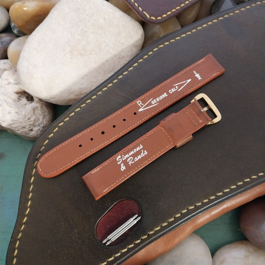 1/2" 13mm Brown Calf Leather Single-Keeper 1950s Unused Vintage Watch Band