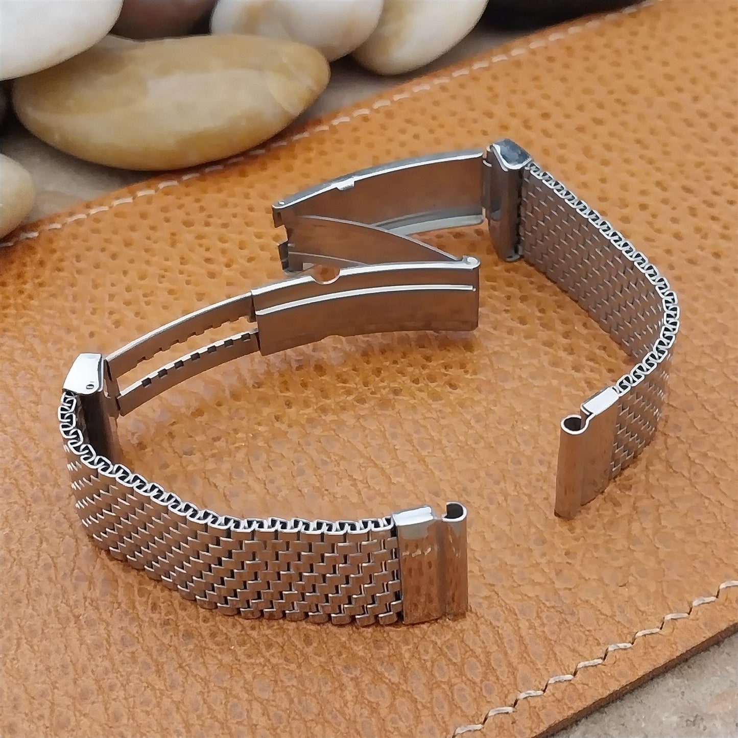 1940s 5/8" Stainless Steel Mesh JB Champion Lance Unused Vintage Watch Band