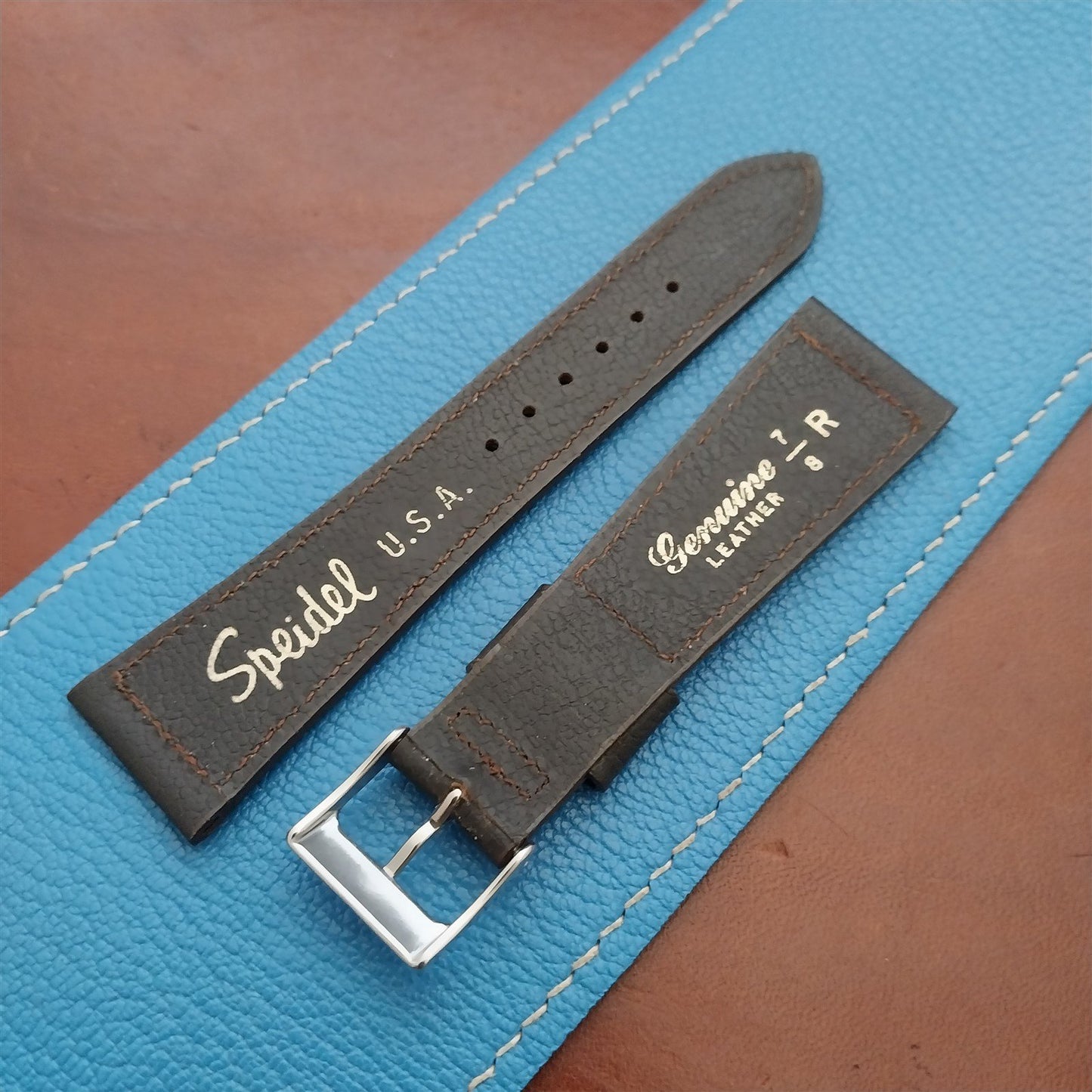 22mm Speidel Saddle Leather Tapered 16/22 Unused 1970s Vintage Watch Band