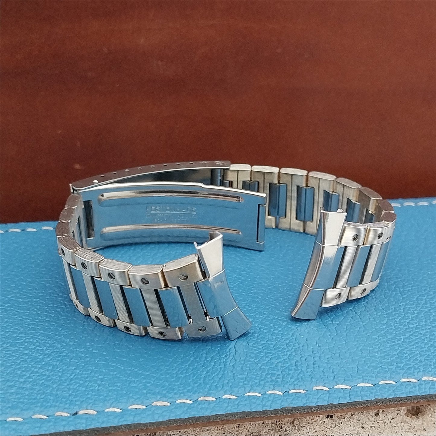 22mm 21mm 20mm Stainless Steel & Gold Kestenmade 1970s Unused Vintage Watch Band