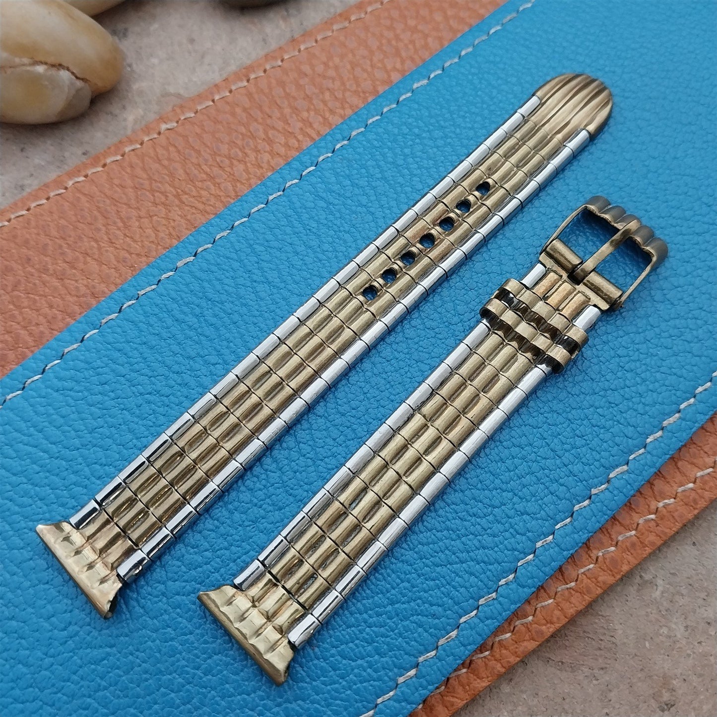 5/8" Vintage Occupied Japan Brass & Stainless Steel Unused Classic Watch Band