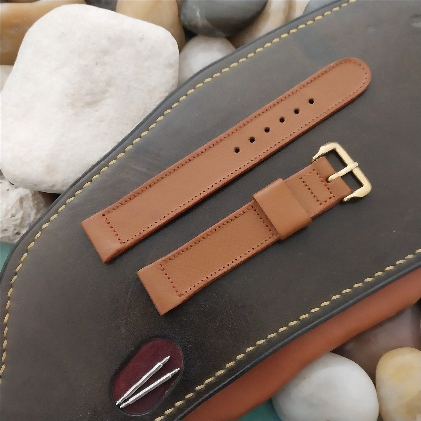 5/8" Unpadded Calfskin Single-Keeper 1950s Unused Vintage Watch Band