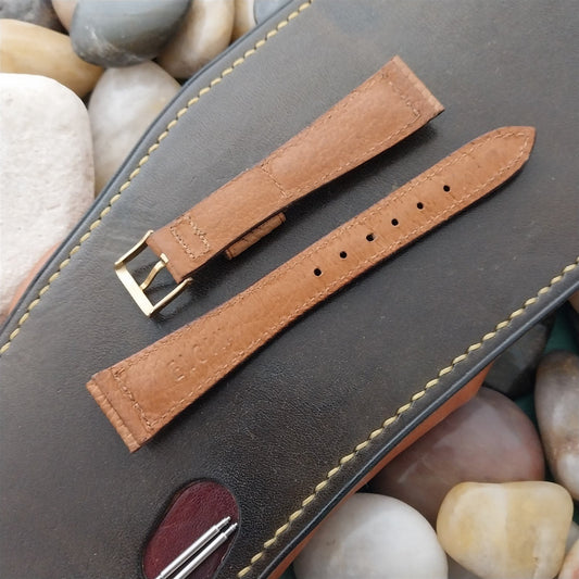17mm Elgin Shrunken Calf 1950s Unused Vintage Watch Band & Gold Filled Buckle