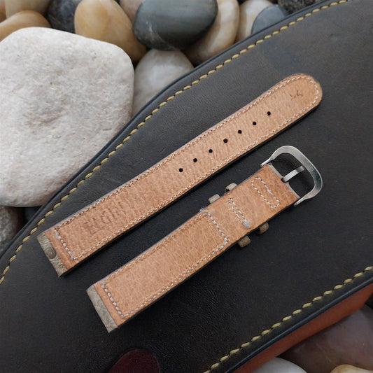 1950s 5/8" Elgin Ostrich Unused nos Vintage Watch Band & Stainless Logo Buckle