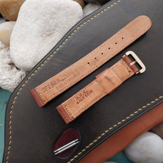 5/8" Brown Calfskin Single-Keeper Fifth Avenue 1950s Unused Vintage Watch Band