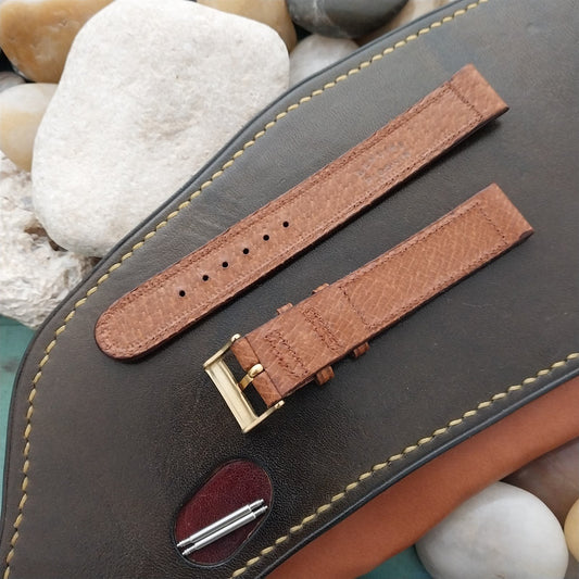 5/8" Double-Keeper Pigskin 40s-50s Unused Vintage Watch Band & Gold-Tone Buckle