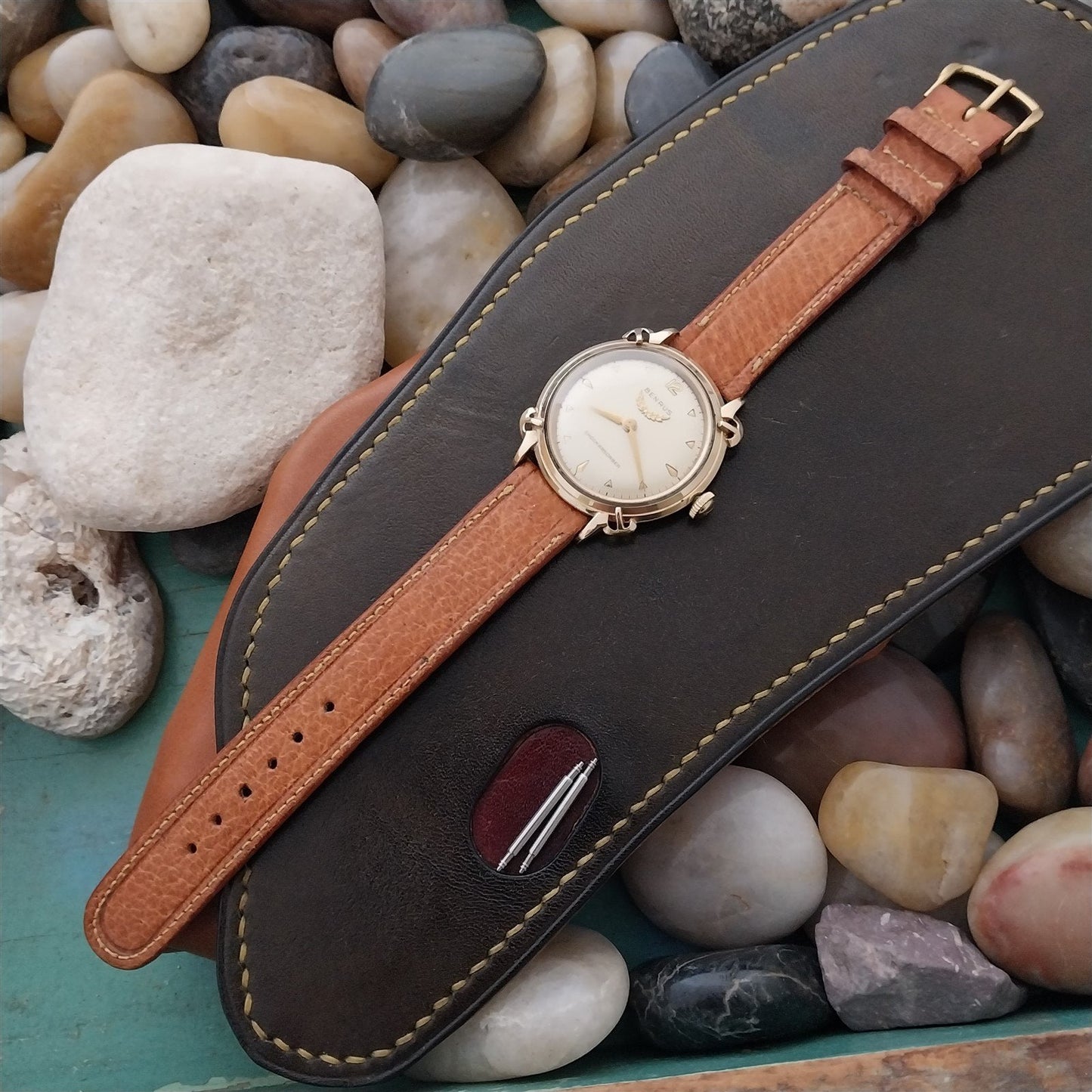 1940s-1950s 5/8" Pigskin Calf-Lined Classic Old-Stock Unused Vintage Watch Band