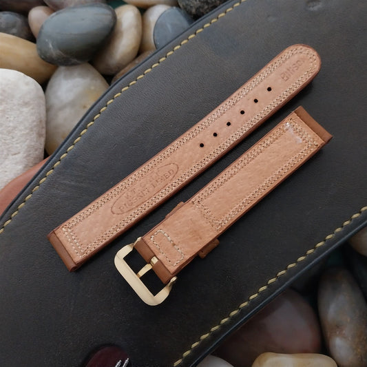 1950s 5/8" Binson Double-Stitch Veg-Tanned Classic Leather Vintage Watch Band