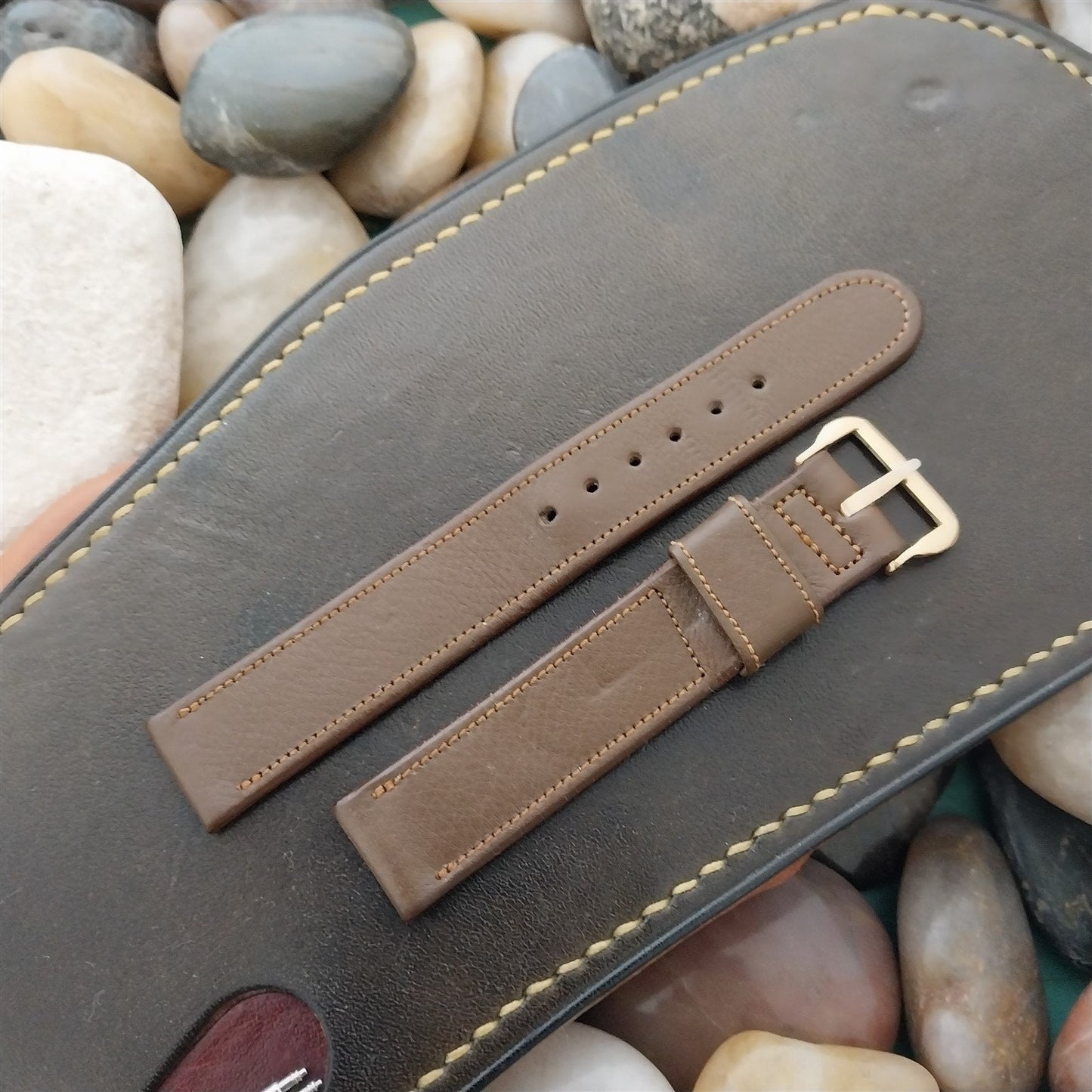 1950s 5/8" LH&co Marvel Edge Selected Calf Leather nos Unused Vintage Watch Band