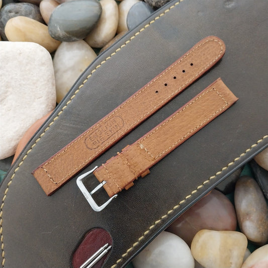 5/8" Unpadded Pigskin & Elgin Buckle Long A-11 1940s Unused Vintage Watch Band