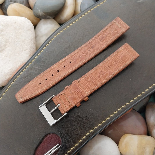 5/8" Embossed Calfskin Double-Keeper Classic 1950s Unused Vintage Watch Band