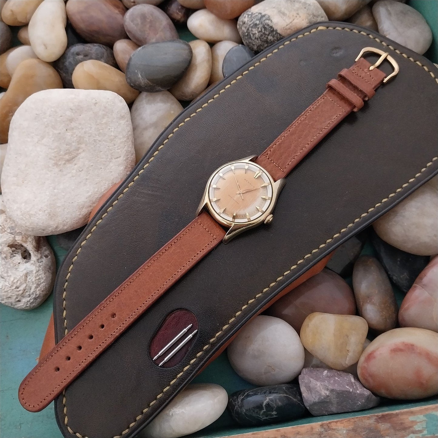 5/8" Double-Keeper Unpadded Pigskin 40s-50s Classic Unused Vintage Watch Band