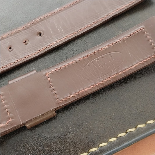 5/8" Brown Patina Saddle Leather 1-Keeper nos 1950s Unused Vintage Watch Band