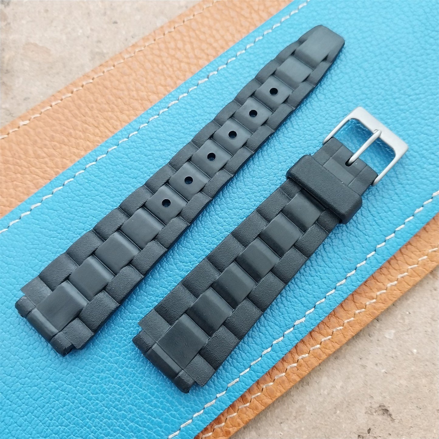 1970s 18mm Skindiver Oyster Diver & Bead Blasted Buckle Unused Vintage Watch Band