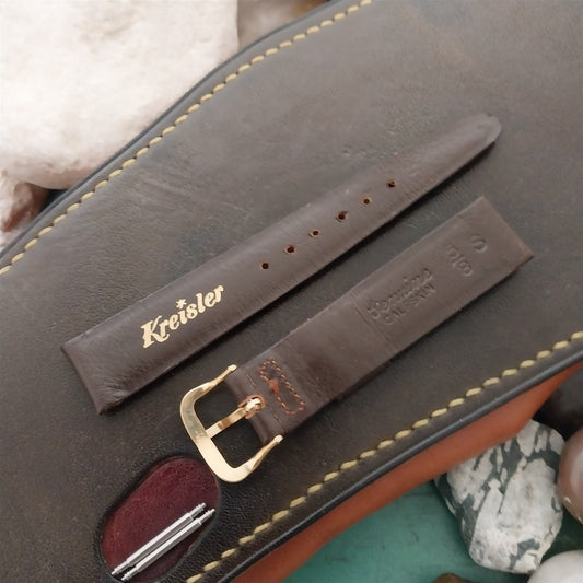 5/8" Kreisler Short Brown Calfskin Classic Tapered Unused 60s Vintage Watch Band