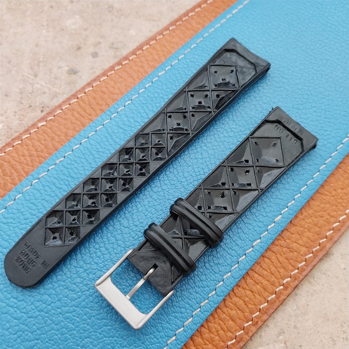 20mm Vintage Skindiver Matte Buckle Classic Diver Strap 1960s Unused Watch Strap